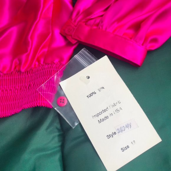 LABEL Womens 100% SILK PINK Long Sleeve BOAT NECK PULLOVER BLOUSE Top Size 12 - Picture 6 of 6